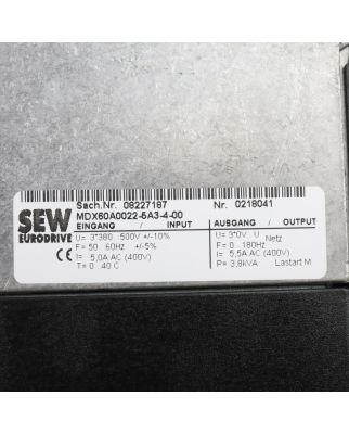 SEW Frequenzumrichter Movidrive MDV60A0022-5A3-4-0T 08273375 GEB