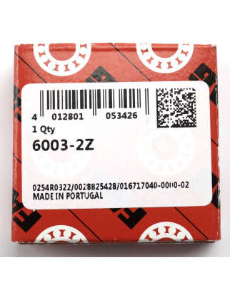 FAG Kugellager Rillenkugellager 6003-2Z (6Stk.) OVP