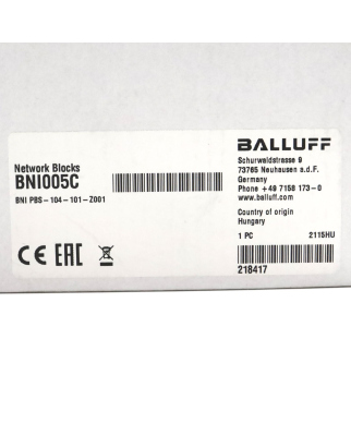 Balluff Netzwerk-Modul BNI005C BNI PBS-104-101-Z001 SIE