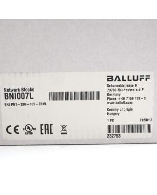 Balluff Netzwerk-Modul BNI007L BNI PNT-206-105-Z015 SIE