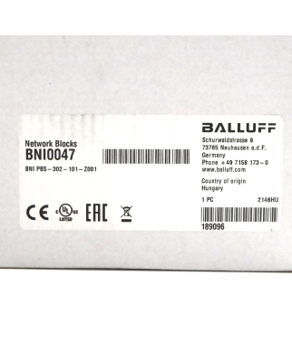 Balluff Netzwerk-Modul BNI0047 BNI PBS-302-101-Z001 SIE
