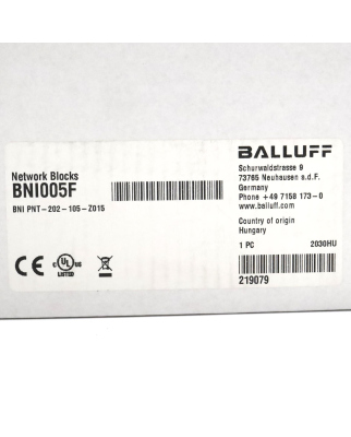 Balluff Netzwerk-Modul BNI005F BNI PNT-202-105-Z015 SIE