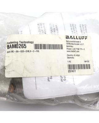 Balluff Klemmhalter BAM0265 BAM MC-XA-023-D30,0-2-FXL OVP
