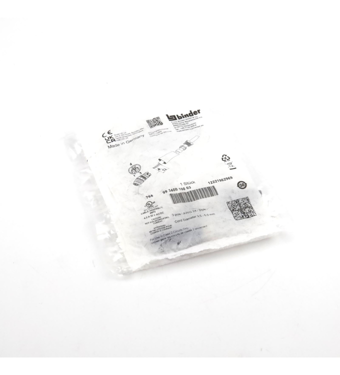 binder M8 Kabeldose 99 3400 100 03 OVP