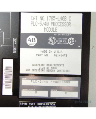 Allen Bradley PLC-5/40 Processor 1785-L40B/C GEB