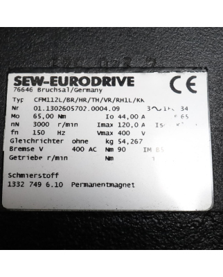SEW Servomotor CFM112L/BR/HR/TH/VR/RH1L/KK NOV