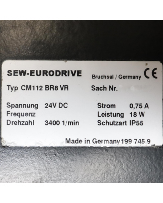 SEW Servomotor CFM112L/BR/HR/TH/VR/RH1L/KK NOV