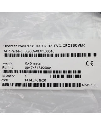 B&R POWERLINK/Ethernet-Verbindungskabel X20CA0E61.00040 0.4m OVP