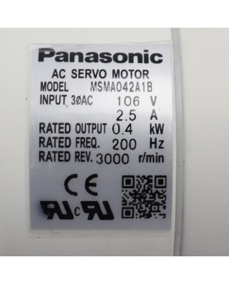 Panasonic AC Servo Motor MSMA042A1B 0,4kW OVP