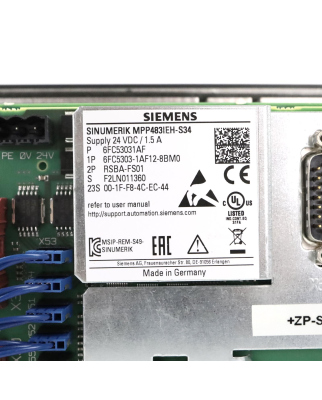 Siemens Sinumerik MPP 483 6FC5303-1AF12-8AP0 NOV