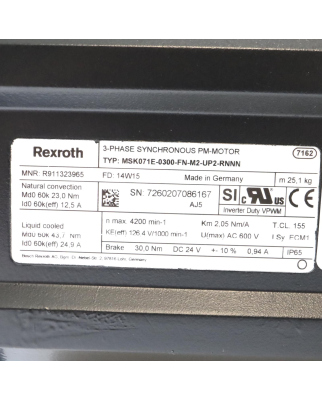 Rexroth Servomotor MSK071E-0300-FN-M2-UP2-RNNN R911323965 OVP