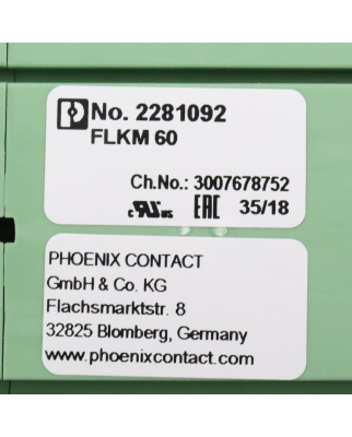 Phoenix Contact Übergabemodul FLKM 60 2281092 NOV