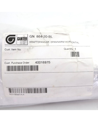 Ganter Kraftspanner GN 864-20-BL OVP