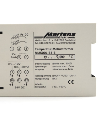 Martens Elektronik Temperatur-Messumformer MU500L-51-5...