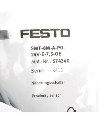 Festo Näherungsschalter SMT-8M-A-PO-24V-E-7,5-OE 574340 OVP