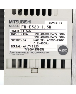 Mitsubishi Electric Inverter FR-E520-1.5K #K2 OVP