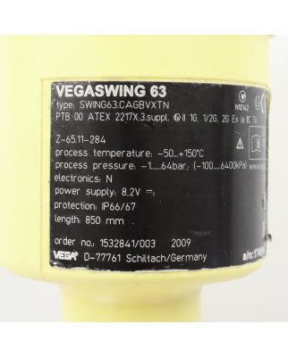 VEGA Vibrationsgrenzschalter Vegaswing 63 SWING63.CAGBVXTN 850mm GEB