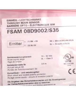 Baumer electric Sender Einweg-Lichtschranke FSAM...