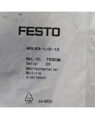 Festo Mehrfachverteiler QSLV3-1/2-12 153230 OVP