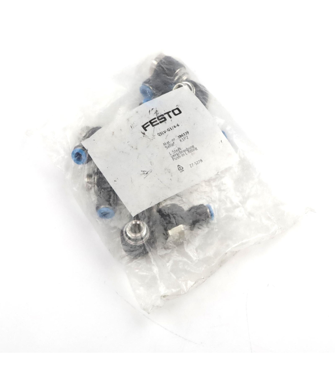 Festo L-Steckverschraubung QSLV-G1/4-6 186139 (10Stk.) OVP