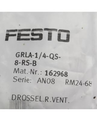 Festo Drossel-Rückschlagventil GRLA-1/4-QS-8-RS-B...