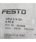 Festo Drossel-Rückschlagventil GRLA-1/4-QS-8-RS-B 162968 OVP