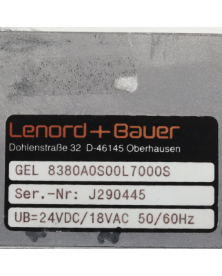Lenord+Bauer Harro Höfliger Steuerung GEL8380A0S00L7000S 24VDC/18VAC GEB