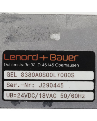 Lenord+Bauer Harro Höfliger Steuerung GEL8380A0S00L7000S 24VDC/18VAC GEB