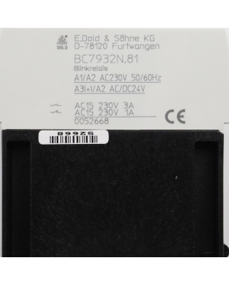 E.Dold & Söhne KG Blinkrelais BC7932N.81 0052668 OVP