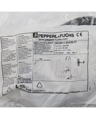 Pepperl+Fuchs Induktiver Sensor 3RG4011-0AA00-PF 553155 OVP