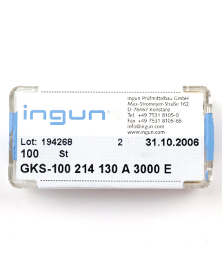 Ingun Kontaktstifte GKS-100 214 130 A 3000 E (100Stk.) OVP