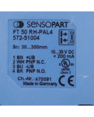 SENSOPART Reflexionslichttaster FT 50 RH-PAL4 572-51004 NOV