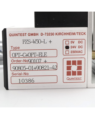 Quintest Prüfzeichenstempler PZS-W50-L+OPT-C+OPT-ELE 90805-01+90821-42 NOV