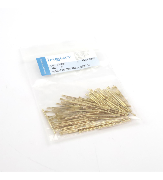 Ingun Kontaktstifte HSS-118 306 200 A 2207 U (100Stk.) OVP