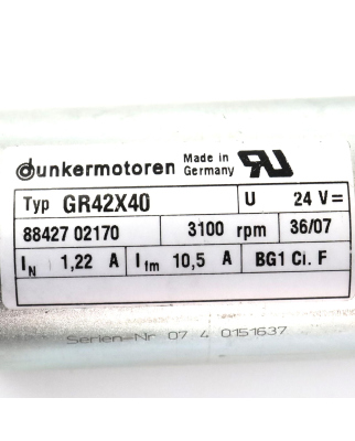 Dunkermotoren Getriebemotor GR42X40 + PLG32 i=20,25:1 NOV