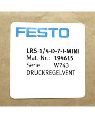 Festo Druckregelventil LRS-1/4-D-7-I-MINI 194615 OVP
