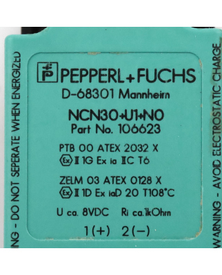 Pepperl+Fuchs Induktiver Sensor NCN30+U1+NO 106623 GEB