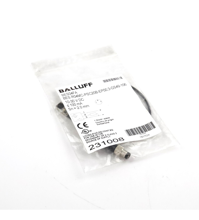 Balluff induktiver Sensor BES04FA BES R04MC-PSC20B-EP00,3-GS49-106 OVP