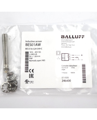 Balluff induktiver Sensor BES01AW BES 516-324-S49-C OVP
