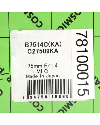 Cosmicar/Pentax Objektiv C27509KA B7514C(KA) OVP