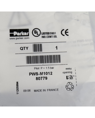 Parker Differenz-Druckventil PWS-M1012 80779 OVP