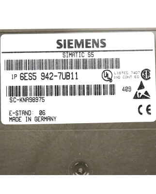 Simatic S5 CPU942B 6ES5 942-7UB11 E-Stand:06 OVP