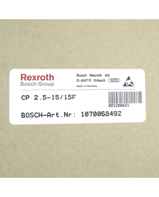 Rexroth Zentraleinheit CP 2.5-15/15F 1070068492 OVP
