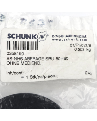 Schunk Anbausatz AS NHS-ABFRAGE SRU 50+60 0358190 OVP