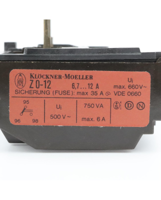 Klöckner Moeller Bimetallrelais Z0-12 OVP