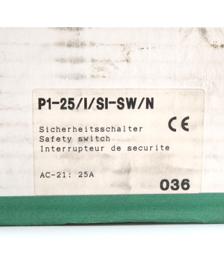 Klöckner Moeller Sicherheitsschalter P1-25/I/SI-SW/N OVP