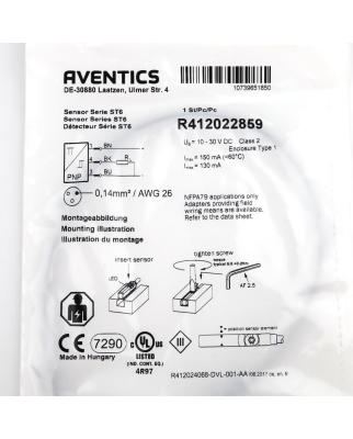 Aventics elektronischer Sensor ST6 R412022859 OVP