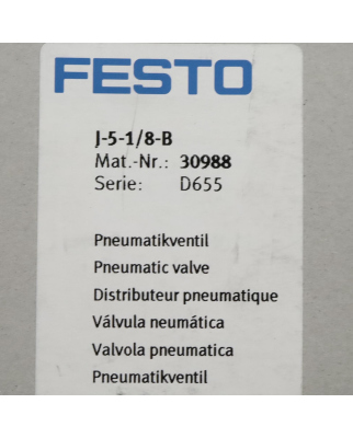 Festo 5/2-Wegeventil J-5-1/8-B 30988 OVP
