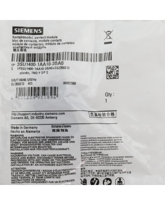 Siemens Kontaktmodul 3SU1400-1AA10-3BA0 OVP