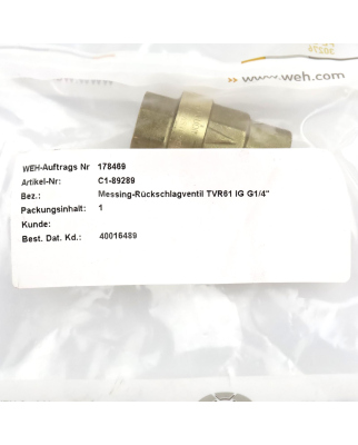 WEH Rückschlagventil TVR61 C1-89289 OVP